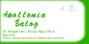 apollonia balog business card