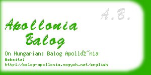 apollonia balog business card